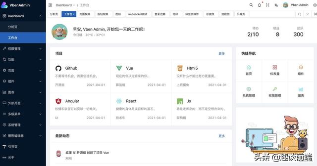 推薦!這幾款基于vue3和vite的開箱即用的中后臺管理模版,拒絕加班（vue后端管理系統(tǒng)）