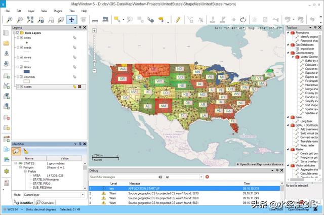 大小僅幾十兆的輕量級(jí)開源GIS軟件MAPWINDOW（開源gis平臺(tái)）